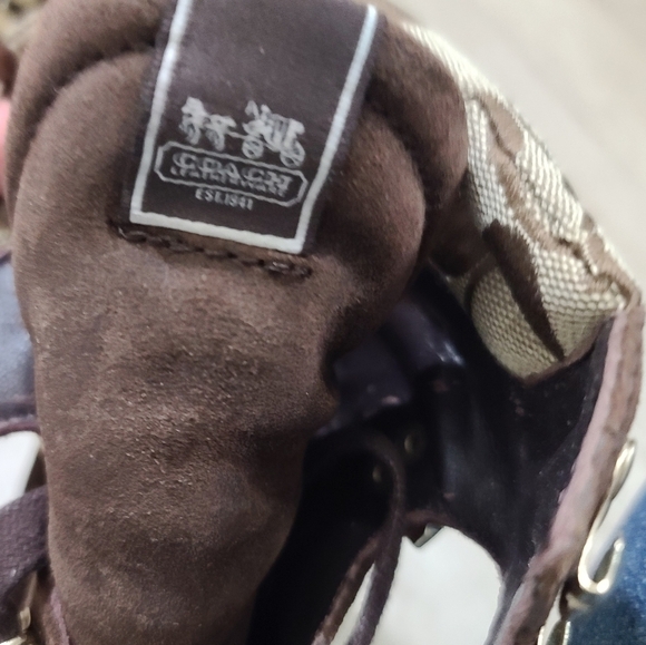 Coach Carol Waxed Suede Boots, Sz 8 - Picture 6 of 11